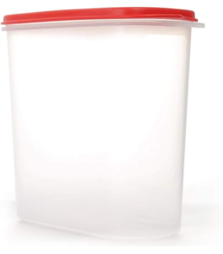 Amazon｜Tupperware mmプラスチック楕円形容器キャップ付き(2.3L、赤と